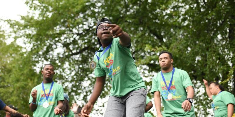 group dancing at a Buddy Walk