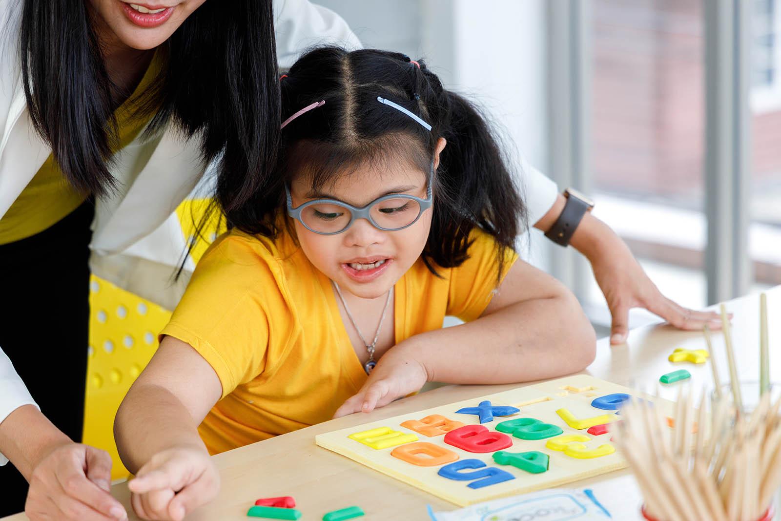 Child receiving early intervention therapy