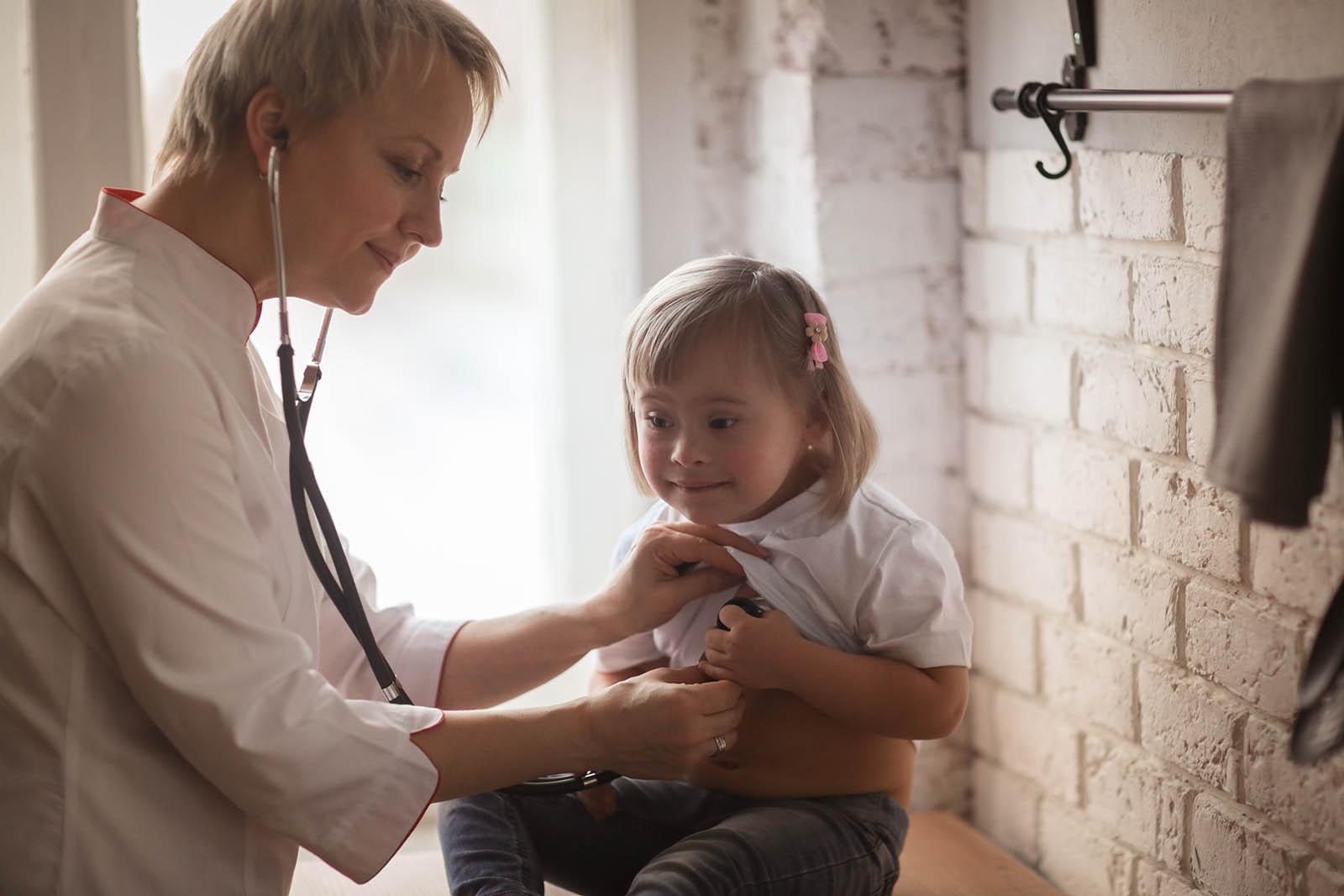 Child being examined by doctor